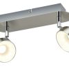 Deckenleuchten * | Khg Led-Spot, 2-Flammig, Nickel Matt