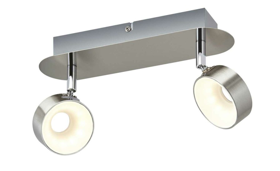 Deckenleuchten * | Khg Led-Spot, 2-Flammig, Nickel Matt