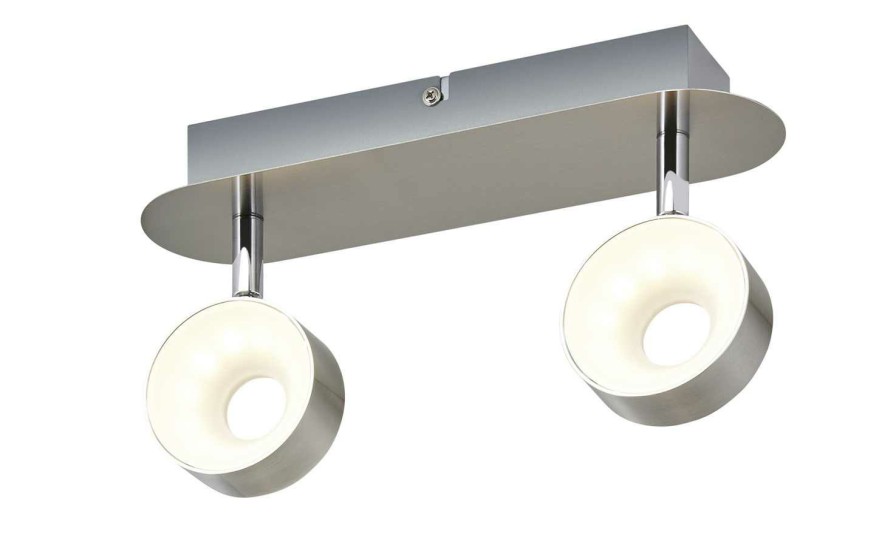 Deckenleuchten * | Khg Led-Spot, 2-Flammig, Nickel Matt