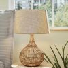 Tischlampen * | Home Story Rattan-Tischleuchte, 1-Flammig