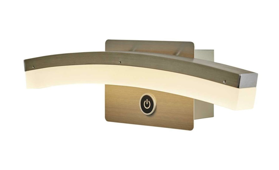 Deckenleuchten * | Wofi Led-Wandleuchte, Gebogen Mit 3-Stufen-Dimmer