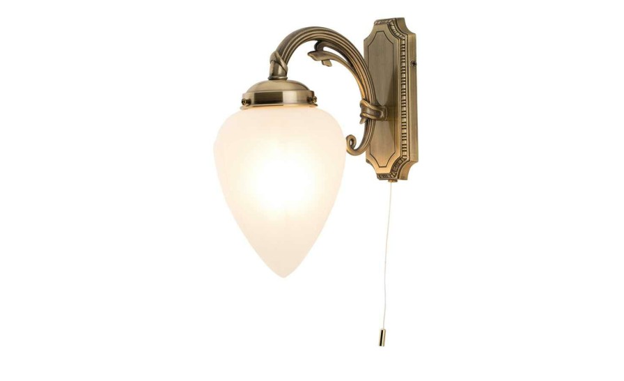 Wandleuchten * | Khg Wandlampe Alt-Messing In Antik-Optik