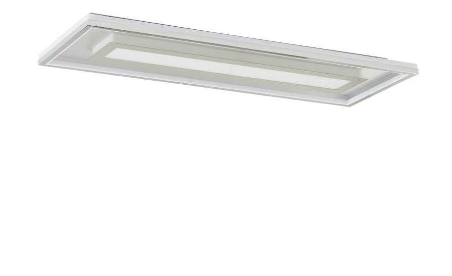 Deckenleuchten * | Fischer-Honsel Led-Deckenleuchte, Chrom/Alu, `Rechteck`