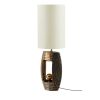 Tischlampen * | B-Leuchten Tischleuchte, 1-Flammig, Goldfarben/Stoffschirm Beige