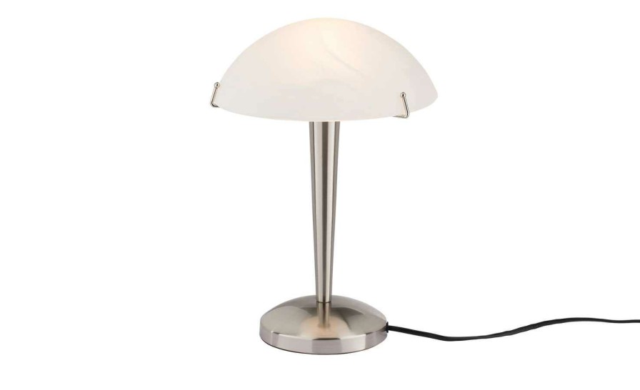 Tischlampen * | Khg Tischlampe Nickel Matt Mit Touchdimmer