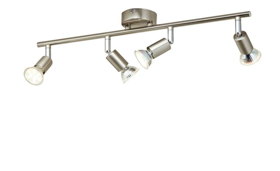 Deckenleuchten * | Khg Led- Deckenspot, 4-Flammig, Nickel Matt