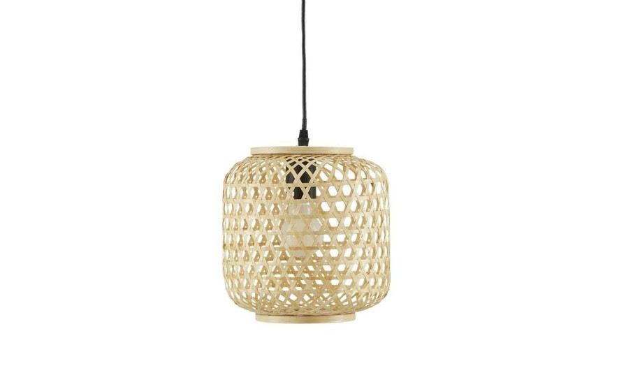 Pendelleuchten * | Home Story Pendelleuchte, 1-Flammig, Bambus-Rattan Geflochten Natur | 125,5|Cm