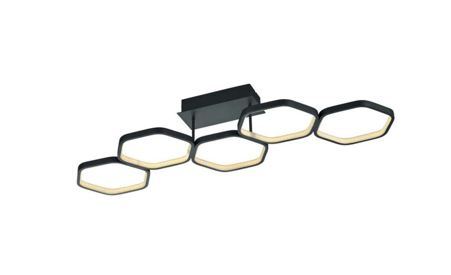 Deckenleuchten * | Trio Led-Deckenleuchte, 4-Flammig, Grau