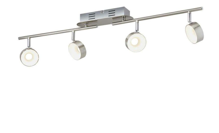 Deckenleuchten * | Khg Led-Spot, 4-Flammig Nickel Matt