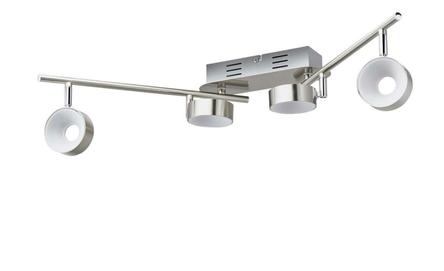 Deckenleuchten * | Khg Led-Spot, 4-Flammig Nickel Matt