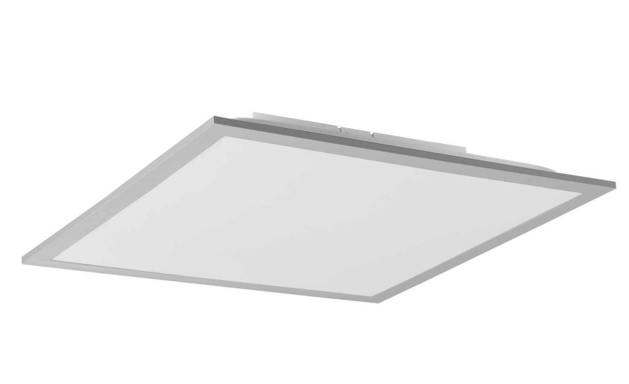 Deckenleuchten * | Led-Paneel, Alufarben Mit Fernbedienung, Quadratisch `Gros` | 45|Cm 45|Cm 24|W