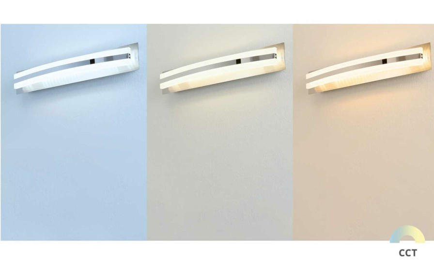 Deckenleuchten * | Fischer-Honsel Led-Wandleuchte, Nickel-Matt Mit Taster Und Dimmer