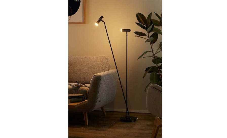 Stehlampen * | B-Leuchten Led-Stehleuchte, 2-Flammig, Schwarz