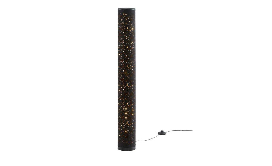 Stehlampen * | Trio Led-Stehleuchte, 1-Flammig, Stoff Schwarz/Gold