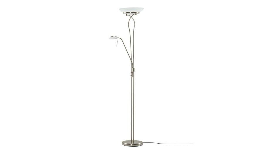 Stehlampen * | Khg Led-Deckenfluter, 2-Flammig, Nickel-Matt | Nickel Matt