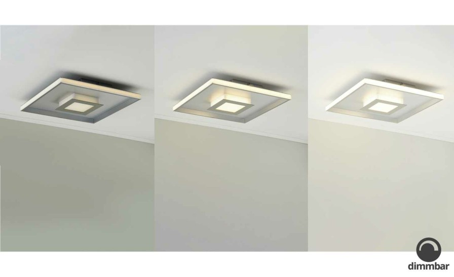 Deckenleuchten * | Fischer-Honsel Led-Deckenleuchte, Chrom/Alu, `Quadrat