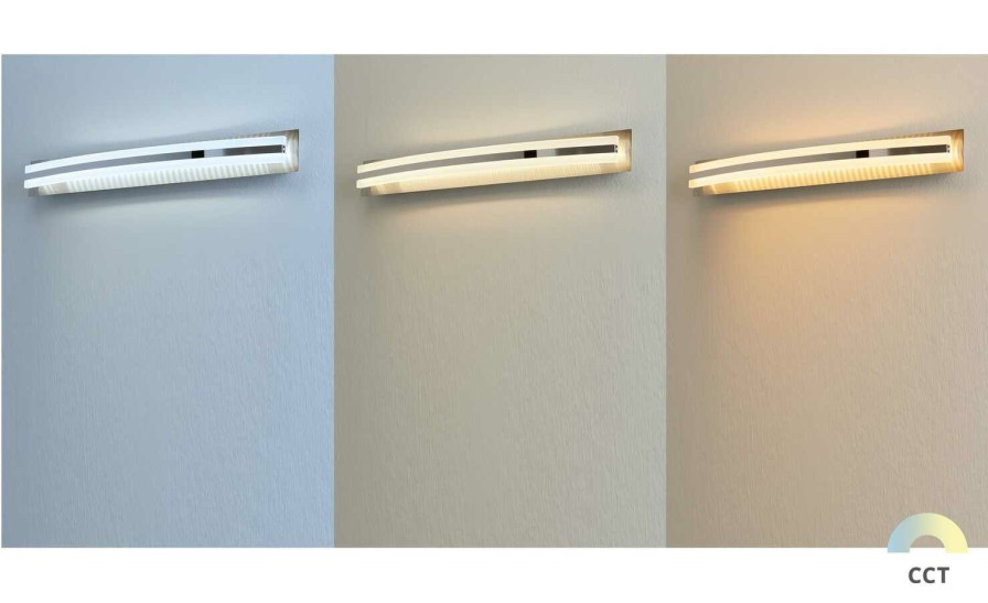 Deckenleuchten * | Fischer-Honsel Led-Wandleuchte, Nickel-Matt Mit Schalter Und Dimmer