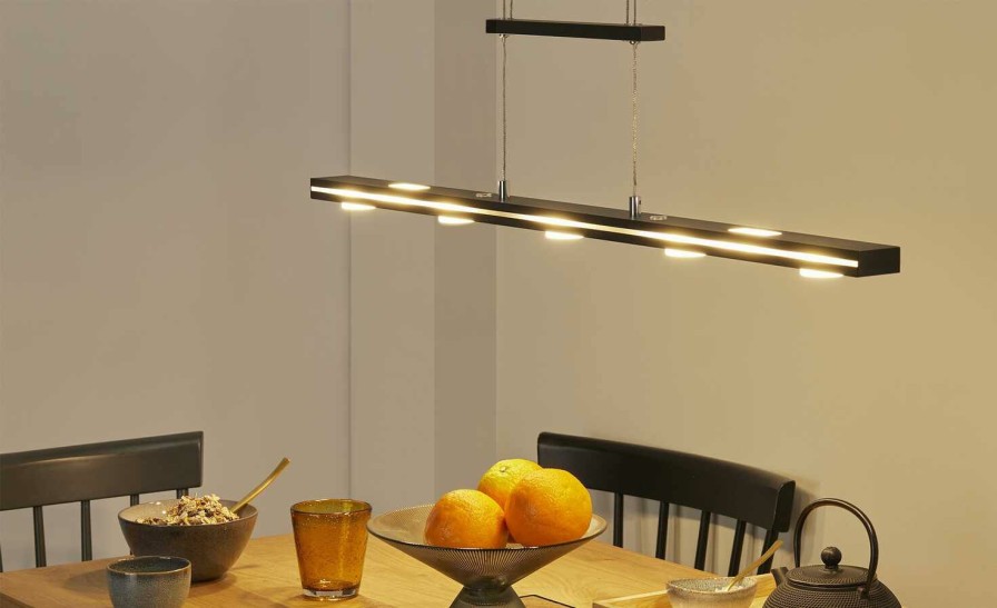 Deckenleuchten * | Trio Led-Pendelleuchte Schwarz-Matt