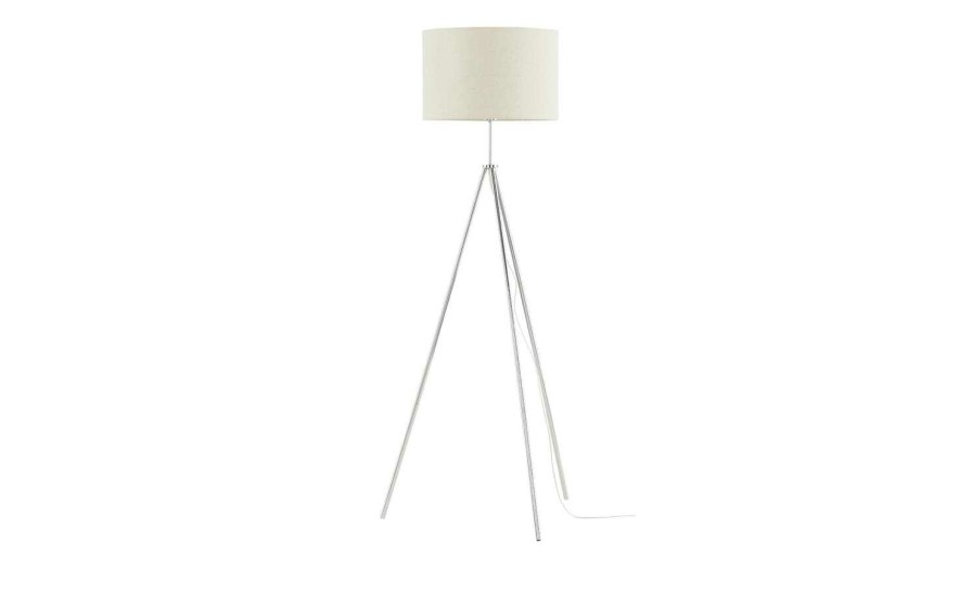 Stehlampen * | Khg Dreibein-Stehleuchte, 1-Flammig, Stoffschirm `Leinen | Beige