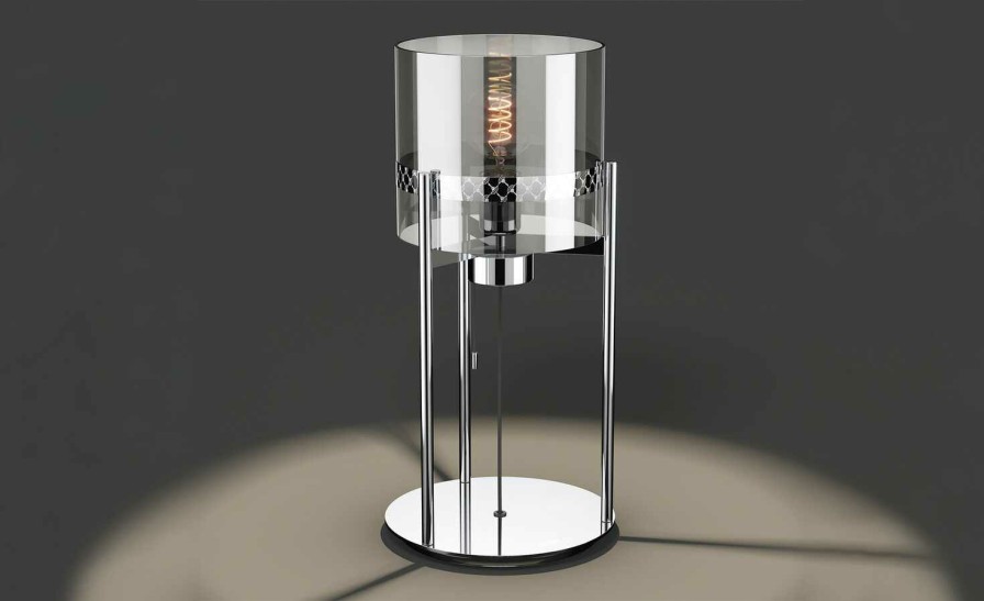 Tischlampen * | Tischleuchte Round Lights Chrome