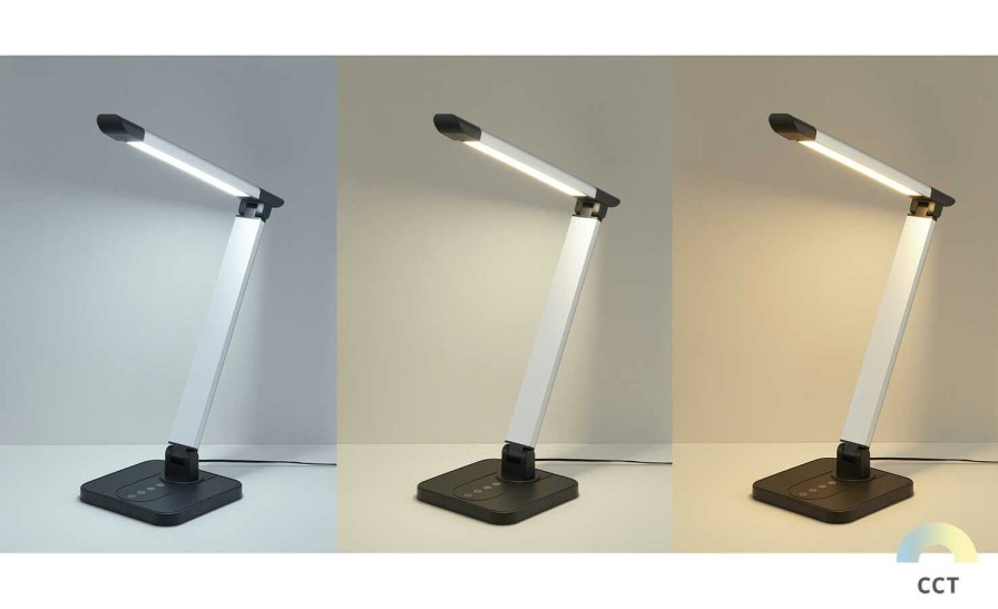 Tischlampen * | Khg Led-Tischleuchte, 1-Flammig, Alu/Schwarz