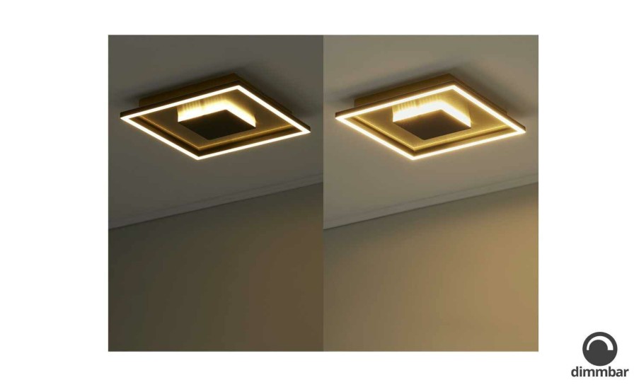 Deckenleuchten * | Home Story Led-Deckenleuchte, Schwarz/Goldfarben