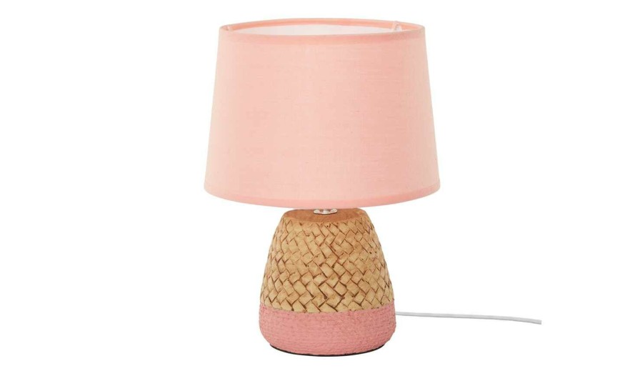 Tischlampen * | For Friends Keramik-Tischleuchte, 1-Flammig, Pink Mit Seil | Rosa