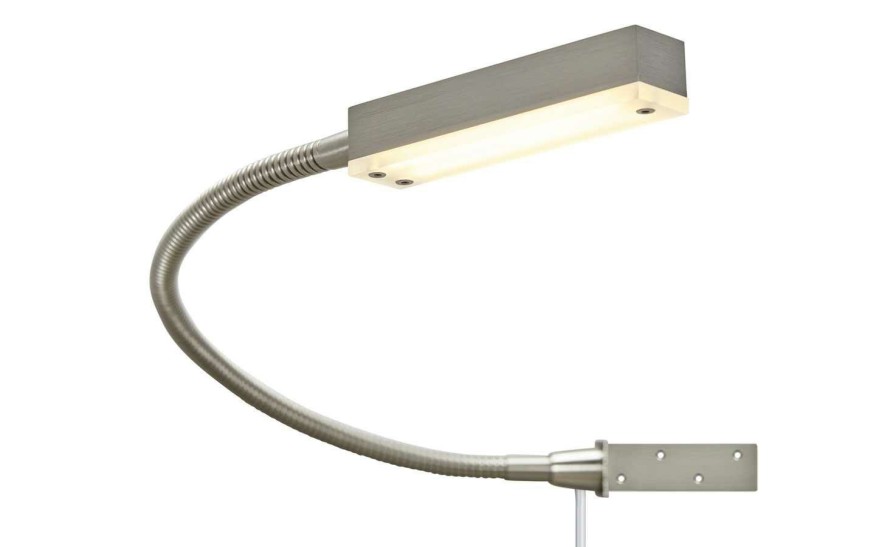 Deckenleuchten * | Fischer-Honsel Led-Bettleuchte, 1-Flammig, Nickel Matt