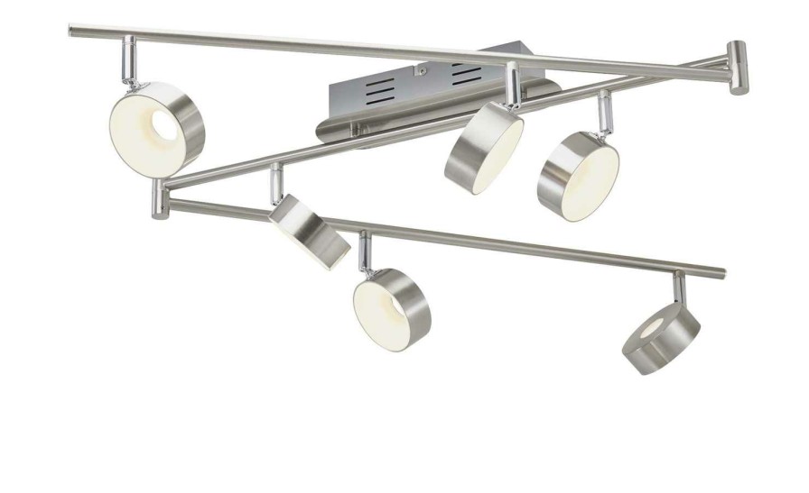 Deckenleuchten * | Khg Led-Spot, 6-Flammig, Nickel Matt