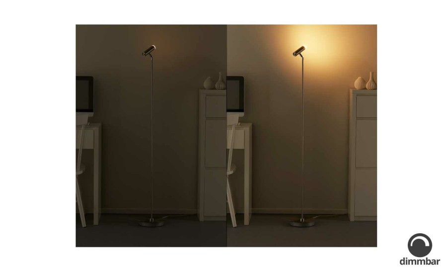 Stehlampen * | B-Leuchten Led-Stehleuchte, 1-Flammig, Nickel-Matt