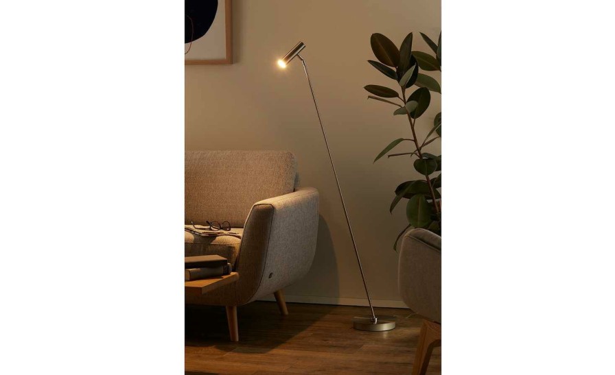 Stehlampen * | B-Leuchten Led-Stehleuchte, 1-Flammig, Nickel-Matt