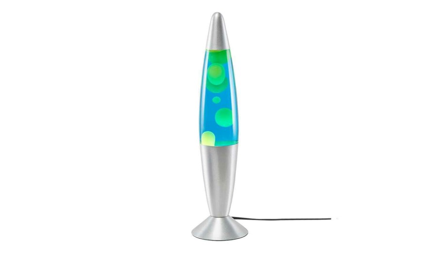 Tischlampen * | Trio Lava-Leuchte, Silber, Blau/Gelb