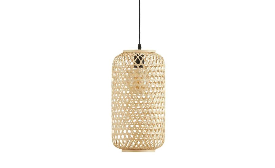 Pendelleuchten * | Home Story Pendelleuchte, 1-Flammig, Bambus-Rattan Geflochten Natur | 144,5|Cm