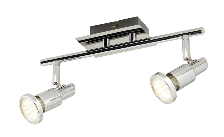 Deckenleuchten * | Khg Led-Deckenstrahler Chrom 2 Spots