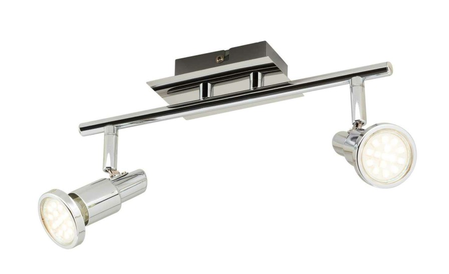 Deckenleuchten * | Khg Led-Deckenstrahler Chrom 2 Spots