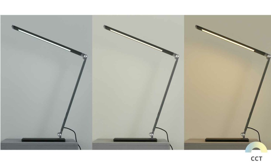 Tischlampen * | Fischer-Honsel Led-Tischleuchte, Anthrazit-Grau Mit Dimmer