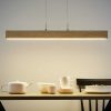 Deckenleuchten * | Home Story Led-Holz-Pendelleuchte, 1-Flammig Mit Dimmer